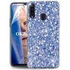 OKZone Cover per Samsung Galaxy A20S [con Pellicola Proteggi Schermo], Custodia Lucciante con Brillantini Glitters Ultra Sottile Designer Case Cover (Blu)