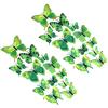 Shiwaki 24pcs Simulazione 3D Farfalla Tridimensionale Magnete Adesivo da Parete Decorazione Frigorifero Adesivo Decorazione della casa (Verde)