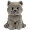 Living Nature Gattino Grigio British Shorthair, Peluche di Gatto Morbido e Realistico, Peluche Naturli Eco-Friendly, 17cm