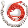 Pferdelinis Catena di guida per cavalli | guida sicura con catena di ferro e manico in nylon | Guinzaglio adatto per stalloni cani pony asini | Lunghezza 2,10 m (rosso)