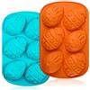 Webake Stampi per uova di Pasqua in silicone grande 2 pezzi 9 cm 6 cavità stampi uova di cioccolato per Candele, Caramelle, Torta, Cioccolato