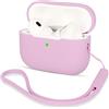 AOTUAO Compatibile con AirPods PRO 2 Custodia Case Cover, Case Protettiva Antiurto Antiscivolo in Silicone per AirPods PRO 2 Seconda Generazione 2022 Custodia con Silicone Lanyard, Lavender Pink
