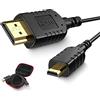 FOINNEX Cavo Micro HDMI a HDMI 1M, Flessibile e Ultra Slim Cavetto Micro HDMI con Gimbal, GoPro Hero, Canon Camera ecc, Alta velocità Supporta 3D 4K@60Hz UHD,1080P (Include Scatola Portaoggetti)