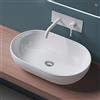 maimai Mai & Mai Lavabo da Appoggio 60X40X15cm, Lavandino Bagno Ovale Brüssel322 Lavabo in Ceramica Nano Rivestimenti inclusi