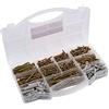 Connex Assortimento di viti e tasselli universali, 580 pezzi, a testa svasata, filettatura completa zincata, set di viti con tasselli, scatola di assortimento, DP8500133