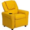 Flash Furniture Contemporary beige vinyl Kids Recliner with Cup Holder e poggiatesta Yellow