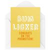 Tongue in Peach Funny Cards Congratulations On the Promotion, Bum Licker New Job Work collega biglietto di auguri umoristico Witty Banter scherzo divertente CBH92