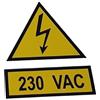 Personal Labels ETICHETTE ADESIVE PERIRO RISCHIO ELETTRICO 230 VAC (25 PEZZI)
