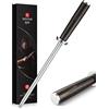 XINZUO 36.2cm Diamante Acciarino per Affilare, Professionale Acciaio ad Alto Tenore di Carbonio Acciaini Affilatori, Per Affilare vari Coltelli da Cucina -Manico in Pakkawood