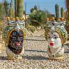 CERAMICHE CALTAGIRONE Teste di Moro siciliane in ceramica siciliana Caltagirone arancione Uomo-donna cm 35