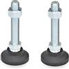 Ganter Normelemente | Piedini articolati/piedini regolabili con mandrino - GN 343.4-60-M24-158-A | Piedi: plastica (poliammide) | 2 pezzi