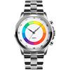 FeiWen Uomo Fashion Casual Acciaio Inox Orologi Multicolore Elettronico LED Luce Digitale Sportivo Analogico Quarzo Orologio da Polso (Argento)