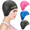 SenPuSi Cuffia Piscina, Cuffia Unisex Adulto Cuffia da Nuoto per la Protezione delle Orecchie 3D Cuffia Piscina Donna Uomo Cuffia Nuoto Silicone Impermeabile Classic Silicone (Nero)