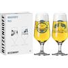 RITZENHOFF 3471004 Bicchiere da birra 300 ml - Set di 2 - Serie Brauchzeit, Set n. 4 - Motivo mare, grigio e blu - Made in Germany