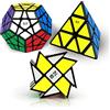 ROXENDA Speed Cube Set, Piramide Dodecahedron Windmill Cube - Puzzle Magico Cubo di Velocità Collezione per Bambini e Adulti [3 Pack]