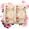 Panier des Sens Sapone Corpo e Mani Rosa - 2x150g Saponette | Sapone vegetale rosa, deterge delicatamente mani e corpo lasciando la pelle morbida e profumata