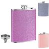 Hezhou Fiaschetta da 8 oz 235ml in Acciaio Inox Fiaschetta Tascabile con Imbuto Fiaschetta Whisky Fiaschetta con glitter fiaschetta per donne Fiaschetta Portatile per Liquori e Alcolici Vari (Viola)