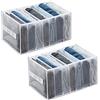 SFCOEABR 2 pezzi di jeans cassetto scatola di immagazzinaggio, pieghevole e lavabile cassetto scatola di immagazzinaggio con manico e vano, 7 scomparti, utilizzato per i vestiti, jeans, leggings. (Bianco)