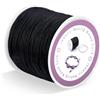 Kuppt Cordino cerato da 0,5 mm per braccialetti e collane (nero)