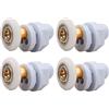 Qikuver Rotelle per la Porta Della Doccia, 4 Pezzi Bastone di Rame Rotelline per Rulli Box Doccia Ricambi, Rullo per Porta in Vetro per Doccia, per Porte Scorrevoli Doccia Cuscinetti Rullo (23MM)