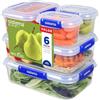 Sistema KLIP IT PLUS contenitori per alimenti | Set da 6 contenitori ermetici (2 x 400 ml3 x 1 l1 x 2,2 l) | Porta pranzo con Guarnizione ermetica | Semplici clip di chiusura