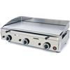 Sammic Fry Top Piastra Snack Da Banco Sammic SPC-801 a Gas - In Cromo Duro - 3 Bruciatori - Superficie Della Piastra 760 x 400 mm