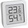 TFA Dostmann Termoigrometro digitale, 30.5051.02, per la climatizzazione degli ambienti, piccolo e maneggevole, bianco