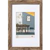 walther design Fiorito EFX070N - Cornice in legno, vetro sintetico e passepartout, 50 x 70 cm, noce