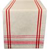 DII Runner da tavolo in stile fattoria a righe francesi, 30 x 300 cm, colore: tortora e rosso