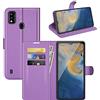 Fertuo Cover per ZTE Blade A51, Custodia Portafoglio Cover a Libro in Pelle Flip Case con Silicone Bumper, Fibbia Magnetica, Porta Carte, Kickstand, per ZTE Blade A51, Viola