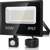 Kakashome 50W Fari LED da Esterno con Sensore di Movimento, 72 LEDs IP67 Impermeabile Faretto Led Esterno 5000LM, 7000K Bianca Fredda Fari Led Interna ed Esterna per Garage Giardino Cortile