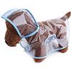 LICHUANUK Impermeabile Cane con Cappuccio in Nylon Trasparente - Cappottino Antipioggia Poncho per Cani Taglia Piccola e Media, impermeabile e antivento, regolabile e facile da indossare(Trasparente XL)
