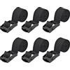 Kshineni 6 Pezzi Cinghia di Fissaggio Cinghie per Valigie 1m x 2.5cm con Chiusura a Morsetto, Cinghie di Fissaggio Corte per Camion, Carico, Moto, Rimorchi, Bagagli (Nero)