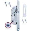 GAMOBIFER Serratura AGB Porta Interna a Incasso per Bagno WC serie CENTRO (FRONTE 22x196, SCROCCO, CROMATO OPACO)