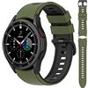 Generic Cinturino per Samsung Galaxy Watch 4 40mm/44mm, 20mm Cinturino di Ricambio in Silicone per Samsung Galaxy Watch 4 Classic 42mm/46mm (Verde Militare Nero)