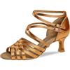 Diamant Donne Scarpe da Ballo 108-077-379 - Raso Dark Tan - 5 cm Flare - Misura: UK 6
