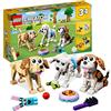 LEGO 31137 Creator Adorabili Cagnolini, Set 3 in 1 con Bassotto, Carlino, Barboncino e altri Animali Giocattolo per Bambini da Costruire, Idea Regalo per Amanti dei Cani