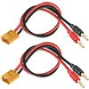 WOODGUILIN XT60 - Connettore maschio XT60 a spina a banana da 4 mm, cavo da 30 cm, 12 AWG per elicotteri RC, quadcopter, batteria al litio (2 confezioni XT60)