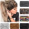 Kavya 6 Pezzi Fasce Per Capelli Donna, Larga Fascia Capelli Elastici Stampa Boho Alla Moda Stampa Floreale Accessori Capelli Per Lavoro Quotidiano Yoga (Leopardata)