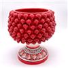 CERAMICHE CALTAGIRONE Portavaso pigna in ceramica siciliana di Caltagirone Rosso H. 20 cm