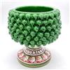 CERAMICHE CALTAGIRONE Portavaso pigna in ceramica siciliana di Caltagirone Verde Foglia H. 20 cm