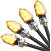 Justech 4PZ Indicatori di Direzione 4 X 5 LED Mini Frecce Lampada 3528 Impermeabile Indicatori Moto Mini Luce di Direzione Lampade 12V Universale per Moto Motocicletta Scooter E-mark