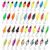 LURICO Cucchiaini da Pesca Esche Artificiali 43 Pezzi, Fishing Set, Kit con scatola, spoon per trote, trout area, Multicolore