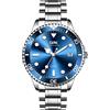 Basfur Orologio da polso da uomo, orologio al quarzo analogico progettato alla moda, con display calendario, orologio classico da uomo che brilla al buio con cinturino in acciaio inossidabile, blu, Modern
