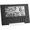 TFA Dostmann 35-1107 Pure - Stazione Meteo Radio, con Design Extra Piatto, previsioni meteorologiche, Temperatura Esterna, Temperatura Ambiente, Colore Nero