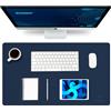 K KNODEL Tappetino Scrivania, Sottomano Scrivania, 60cm x 35cm in Similpelle PVC, Tappetino per Laptop, Copri Scrivania, Doppia Facciata (Blu scuro)