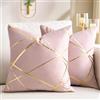 DecorMommt Federe Cuscini 45x45 Cm Velluto Rosa Copricuscini Decorativi Set di 2 Quadrati Federa Cuscino Divano Geometrica Federe per Soggiorno Camera Letto Auto Decorazione Inverno Tenere Caldo