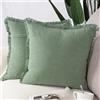 Madizz 2 Pezzi Federe Corto Pelle Scamosciata Copricuscini Morbido Decorativo Fodere per Cuscino Lusso Stile per Divano Camera da Letto Verde chiaro Quadrate 55x55 cm