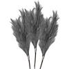 VIRSUS 3 Pampas Artificiali J100, lungo 55cm, fiori Erba di Pampa finta con stelo lungo a 6 teste, Piume decorative per vasi da terra e da tavola, per casa, Nozze, Matrimonio (Grigio)