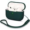 AOTUAO Compatibile con AirPods PRO 2 Custodia Case Cover, Case Protettiva Antiurto Antiscivolo in Silicone per AirPods PRO 2 Seconda Generazione 2022 Custodia con Silicone Lanyard, Forest Green